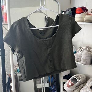 Green crop top